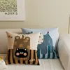 Funda de Cojín para Sofá de Gato de Dibujos Animados, Almohada para Respaldo, Almohada Lumbar para Cabecera de Cama, Cojín para Ventana de Mirador con Relleno, Extraíble y Lavable