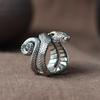 Nuevo anillo de pitón de estilo retro con personalidad de nicho para hombre, anillo de apertura ajustable de aleación antigua, venta al por mayor