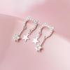 Agulha de prata S925 Coreia do Sul flash Diamante gato fofo doce estrela incrustada de diamante pequeno design elegante brincos de pino para mulheres