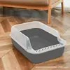 Caixa de areia para gatos semi-fechada grande anti-respingo vaso sanitário para gatos gatinho para gato suprimentos para gatos enviar pá de areia para gatos atacado