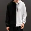 Comércio Exterior Transfronteiriço Nova Tendência da Moda Casual Masculina Sweatshirt com Combinação de Cores Blusa com Capuz Esportiva de Manga Longa Roupas Masculinas da Moda