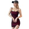 Top de tubo sexy de tirantes finos para verano, para bar o club, con malla, vestido tipo slip con abertura y ajuste ceñido, talla grande