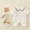 Estilo de outono (Dupla camada) Macacão Romper Simples de Bolinhas com Costas Fechadas para Passeios, Roupa para Bebês e Crianças