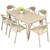 Muebles de exterior para patio familiar Moe, mesas y sillas, patio de villa, balcón al aire libre, aleación de aluminio, juego de té de ocio