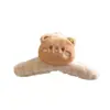 Lindo Clip para el Cabello de Peluche de Oso de Dibujos Animados para Mujer, Clip Grande de Tiburón para Recogido en la Nuca, Adecuado para Cabello Grueso, Accesorio para el Cabello