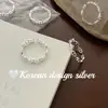 Anillo Minimalista Versátil Estilo Ins Coreano Plata Brillante Plata de Ley S925 Empalme de Nariz de Cerdo con un Toque Perezoso pero de Alta Gama