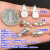 Colgante de Raíz de Loto de Bambú de Plata Pura S999 Adorno de Cristal Pulsera Tejida Collar Accesorios DIY