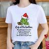 Comércio exterior novo Natal Grinch Transferência Térmica gola redonda vestuário IMPRESSÃO DE LOGOTIPO Roupas femininas de Natal