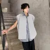 Conjunto deportivo de dos piezas falso a cuadros estilo americano para hombres y mujeres, conjunto de dos piezas de chaleco simple y casual de verano de corte holgado