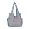 Bolsa de compras plegable ecológica, poliéster, gran capacidad, color liso, bolsa de mano ecológica, bolsa portátil para la compra para supermercados, plegable
