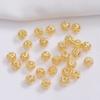 Cuentas envueltas en oro de 14 quilates que preservan el color, cuentas huecas, accesorios para pulseras, pulseras, collares, material con cuentas, cuentas de cobre al por mayor