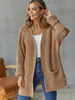 Amazon Tallas Grandes Cardigan de Punto Casual con Bolsillos Nuevo Suéter para Primavera y Otoño Estilo de Oficina para Mujer Abrigo Holgado de Longitud Media