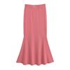 YPFF Moda Feminina Suave Vento Puro Quadril Saia Rabo de Peixe Cintura Alta Apertada Sexy Cintura Alta Spice Girl Saia de Meio Comprimento