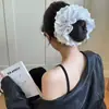 Grande Anel de Cabelo com Cordão Vazado de Renda Doce de Quatro Camadas para Menina Lolita Acessórios de Cabelo Vintage Francês
