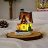 Nuevas decoraciones navideñas transfronterizas: micropaisaje navideño de resina para casas pequeñas, adornos luminosos de nieve para casas, regalos navideños.