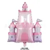 Castillo de Princesa de Fantasía Carruaje de Calabaza Corona Globo Decoración para Fiesta de Cumpleaños Infantil Globo con Forma de Película de Aluminio
