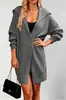 Outono Inverno 2026 Novo Estilo Europeu e Americano Roupas Femininas Cor Sólida Gola Lapela Bolso Cardigan Três Botões Comprimento Médio Suéter Casaco