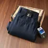 Pantalones Casuales Rectos Sueltos de Pierna Ancha de Cintura Media-Alta de Sarga Gruesa de Alta Gama Estilo Old Money para Hombre Otoño e Invierno