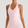 Top de Yoga Cruzado com Decote V e Gola Halter para Mulheres com Bojos, Emagrecimento e Lindo Design nas Costas, Adequado para Usar como Peça Externa