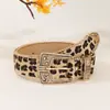 Cinturón de Estampado de Leopardo de Comercio Exterior para Mujer, Cinturón de Cuero Decorativo Retro Americano Estilo Ins Personalidad, Cinturón para Pantalones de Subcultura, En Stock al por Mayor