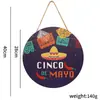 Decoración para Fiesta de Carnaval Mexicano 5 de Mayo Colgante de Decoración Interior Carnaval Colgante de Pared de Madera Colgante de Puerta