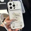 Funda para Teléfono con Cordón de Lazo de Encaje Adecuada para iPhone 16 Pro Max y Funda para Teléfono Apple 17, Funda de Transformación Instantánea Galvanizada
