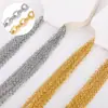 Venta al por mayor de fábrica cadena de eslabones cruzados de acero inoxidable 304 cadena DIY cadena al por mayor recubrimiento en horno cadena de cuentas de oro real 18K collar