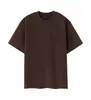 Camisa de manga corta pesada desgastada de 430 g (Hilo doble de 16 hilos) camiseta de moda con cuello redondo, casual y cómoda con diseños estampados y bordados