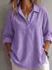 2026 Europa Transfronteriza Amazon Nuevo Primavera Otoño Invierno Mujer Color Sólido Casual Botón Moda Pana Top