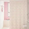 Cortina de chuveiro de banheiro simples estilo coreano, cortina divisória à prova d'água para banheiro e vaso sanitário, instalação sem furos, adequada para todas as estações