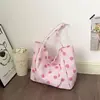 Bolsa Tote de Bolinhas Coloridas Dopamina Estilo Coreano Bolsa de Mão Simples Fresca Bolsa de Ombro Única para Estudante Festa Compras de Férias