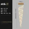 Moderno Simples Lustre de Cristal para Escada Casa Duplex Lustre Longo Oco Pé Direito Alto Rotativo Grande Lâmpadas de Sala de Estar