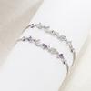 Wei Hua amor romántico moda mujeres Joyería de mano Chapada en Plata mujeres amor corazón de doble diamante pulsera venta al por mayor de fábrica