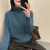 Suéter Grueso de Cuello Alto Holgado Estilo Perezoso para Mujer de Invierno 2025 Nuevo Camiseta Básica Popular de Gama Alta para Otoño e Invierno