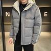 Otoño e invierno talla grande para hombre algodón acolchado casual chaqueta acolchada de algodón para hombre chaqueta con capucha cálida forrada de polar moda fábrica directa