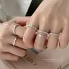 Anillo de plata de ley S925 hueco con diseño irregular para mujer, moda, temperamento, minimalista, apertura ajustable, venta al por mayor