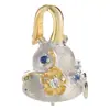 Pingente Colorido de Cabacinha em Prata de Lei 925 para Inlay de Pérolas Artesanais Acessórios DIY Fecho Universal Removível