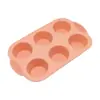 Forma de Silicone para Bolo com 6 Cavidades, Forminha Redonda para Muffin, Forma para Cozinhar Bolo de Arroz no Vapor, Forma para Assar Pudim