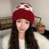 Gorro de Punto Fair Isle Retro 2026 para Mujer, Cálido de Invierno, Estilo Fresa Lindo, Gorro Tejido Adelgazante