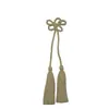 Nó de flor de ameixa em algodão puro com borlas duplas, acessório para vestuário, decoração para cesta de presentes de feriado e bolsa de palha, disponível em várias cores