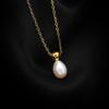 S925 Sterling Silver Perfume Bottle Colar de pérolas de água doce Francês Retro Niche Light Luxury High-end Clavícula Chain