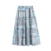 Falda Midi Estilo Palacio Bohemio Acampanada para Mujer, Nuevo Modelo Verano 2026, Falda de Cintura Elástica de Alta Gama en Línea A