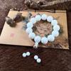 Jade blanco natural raíz de bodhi cuentas redondas grandes colgante de loto tallado accesorios para hombres y mujeres pareja pulsera de cuentas de Buda para llevar en la mano
