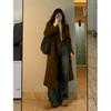 2026 Abrigo de Lana Negro Estilo Coreano Estilo Británico Estilo Hepburn de Moda para Mujer Abrigo de Lana de Invierno para Mujeres Petites