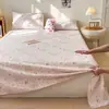 Sábana de algodón grueso original engrosada, pieza única, tapete refrescante vintage de lino, juego de tres piezas de sábana ajustable para cama individual de dormitorio estudiantil