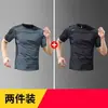 Camiseta de Hielo Delgado de Seda para Hombre de Verano, Nueva Camiseta Transpirable de Manga Corta, Top para Correr, Camiseta Deportiva de Manga Corta de Secado Rápido