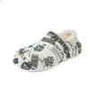 Pantuflas Cerradas de Moda con Estampado para Hombre para Otoño e Invierno, Suela Gruesa, Antideslizantes, Zapatos de Algodón Peludo con Tacto Suave, Pantuflas de Algodón Calientes para el Hogar