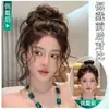 Peruca estilo coque para mulheres, coque de cabelo autoenrolável estilo espanador, anel de cabelo flor de botão de bigode de dragão, volumoso e fácil de usar, um item essencial para adicionar volume ao cabelo
