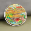 Monedas conmemorativas de ciudades, recuerdos turísticos, monedas coloridas en relieve con paisajes arquitectónicos de Beijing, Shanghái y Nanjing, monedas conmemorativas coleccionables