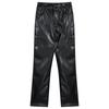 Tamanho grande Calça de Couro Preta Reta Calça de Couro Feminina para Gordinhas Outono e Inverno Forma de Pera Cintura Alta Perna Larga Calça Casual
